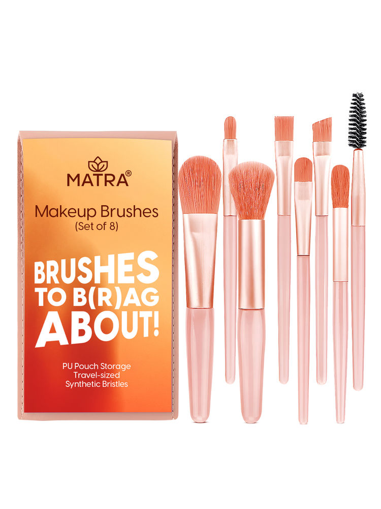 Matra Professional Makeup Brush Set Of 8 Mini Cosmetic Brushes Kit-image-24