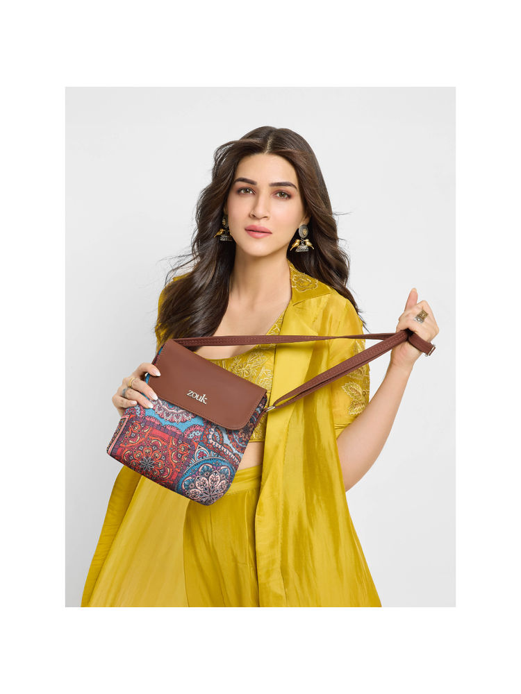 Zouk Multicolor Mandala Flap Sling Bag Multicolour-picture-26