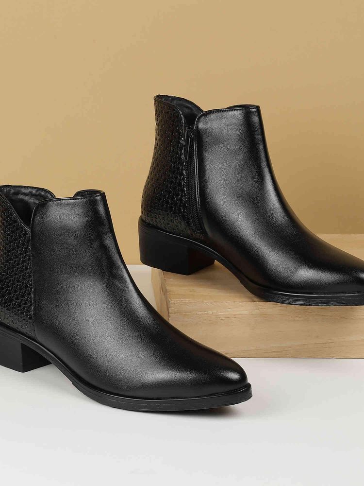 Mochi Women Black Casual Boots-picture-45