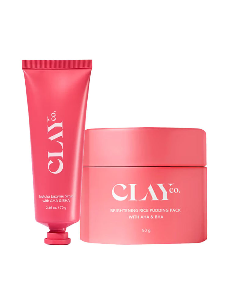 ClayCo Matcha Enzyme Dead Skin Removal Scrub + De Tan Brightening Rice Face Pack & Mask Combo-image-30