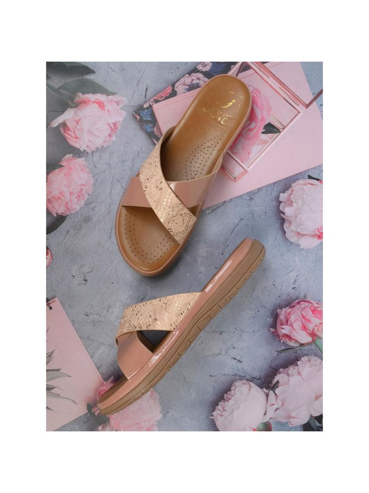 Jove Women Pink Animal Print Round Toe Sandals-picture-23
