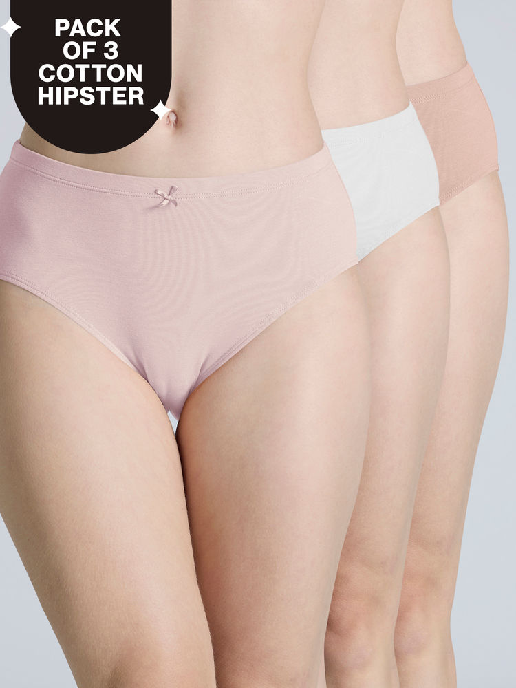nykd by nykaa PO3 Mid Rise Cotton Hipster Panty with Outer Elastic-White,Nude,P.Pink-NYP391-picture-18