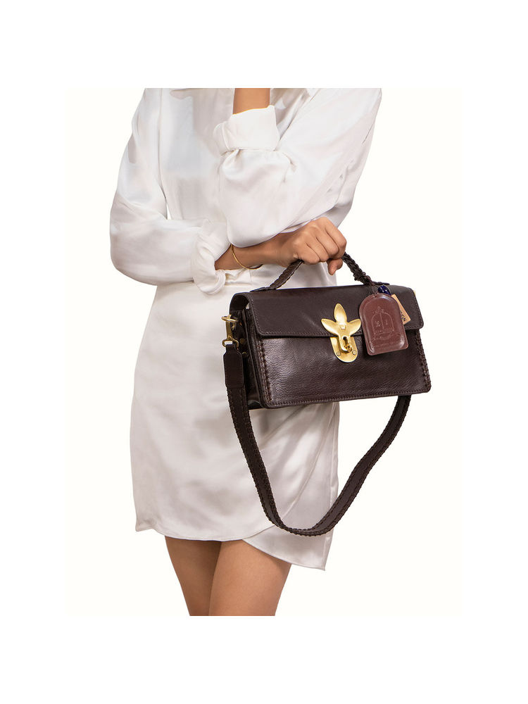 Hidesign Flourish 02 Brown Women's Shoulder Bag - (28 X 16 X 12 Cms) (M)-image-15