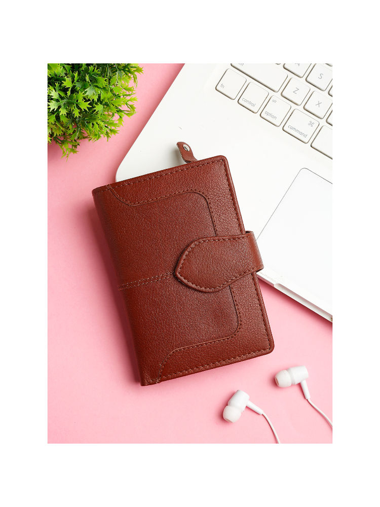 Teakwood Women Red Solid Two Fold Wallet