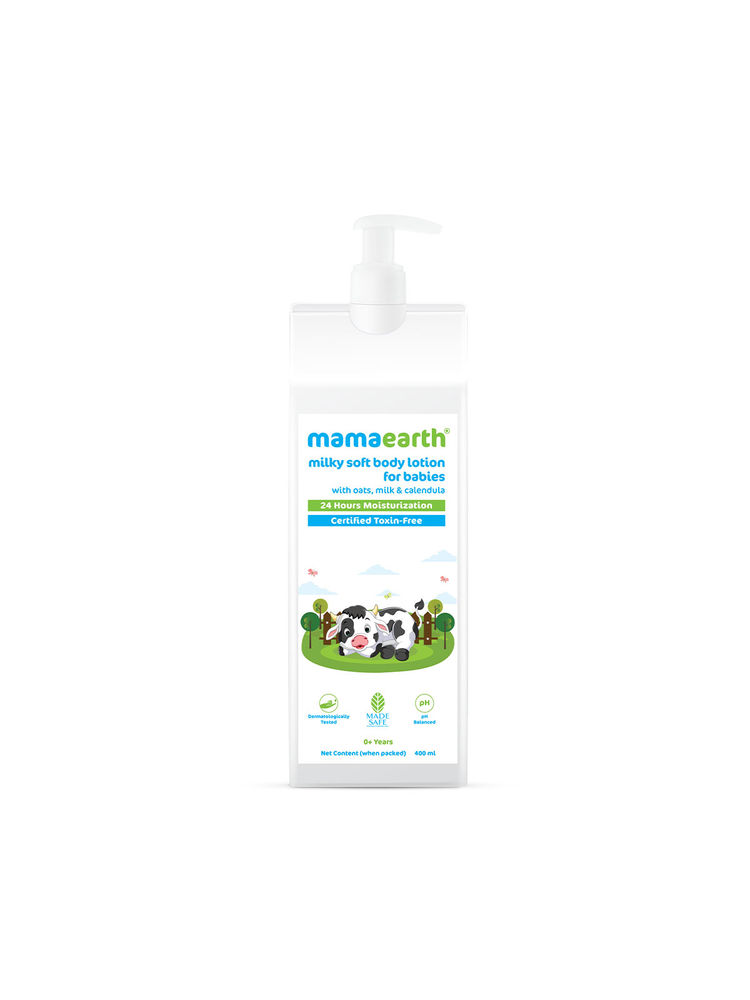 Mamaearth Milky Soft Body Lotion For Babies With Oats- Milk & Calendula