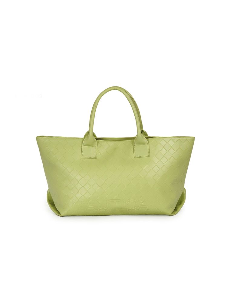 Nautica Twin Grab Handles Women's Large Green PU Tote Bag-image-48
