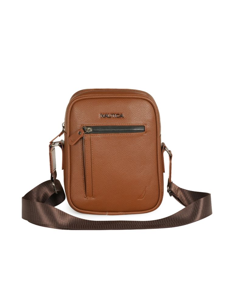nautica accessories Nautica Unisex Tan PU Solid Sling Bag-picture-37