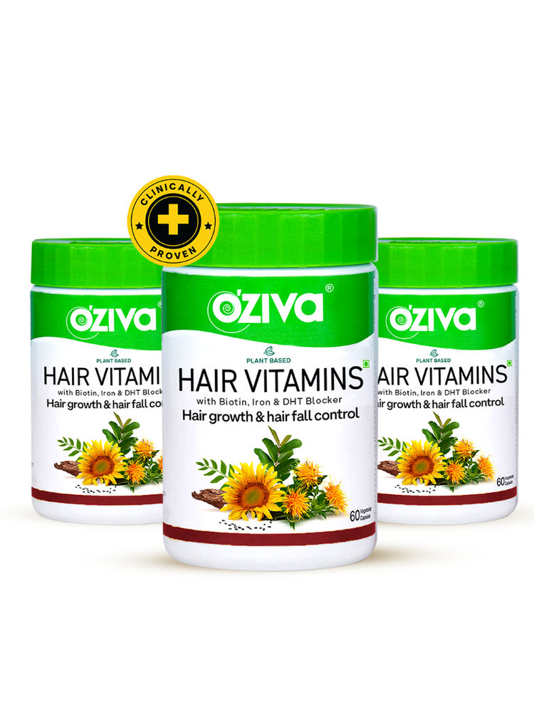 Oziva Hair Vitamins (With Dht Blocker & Omega 3) For Better Hair Growth And Hairfall Control