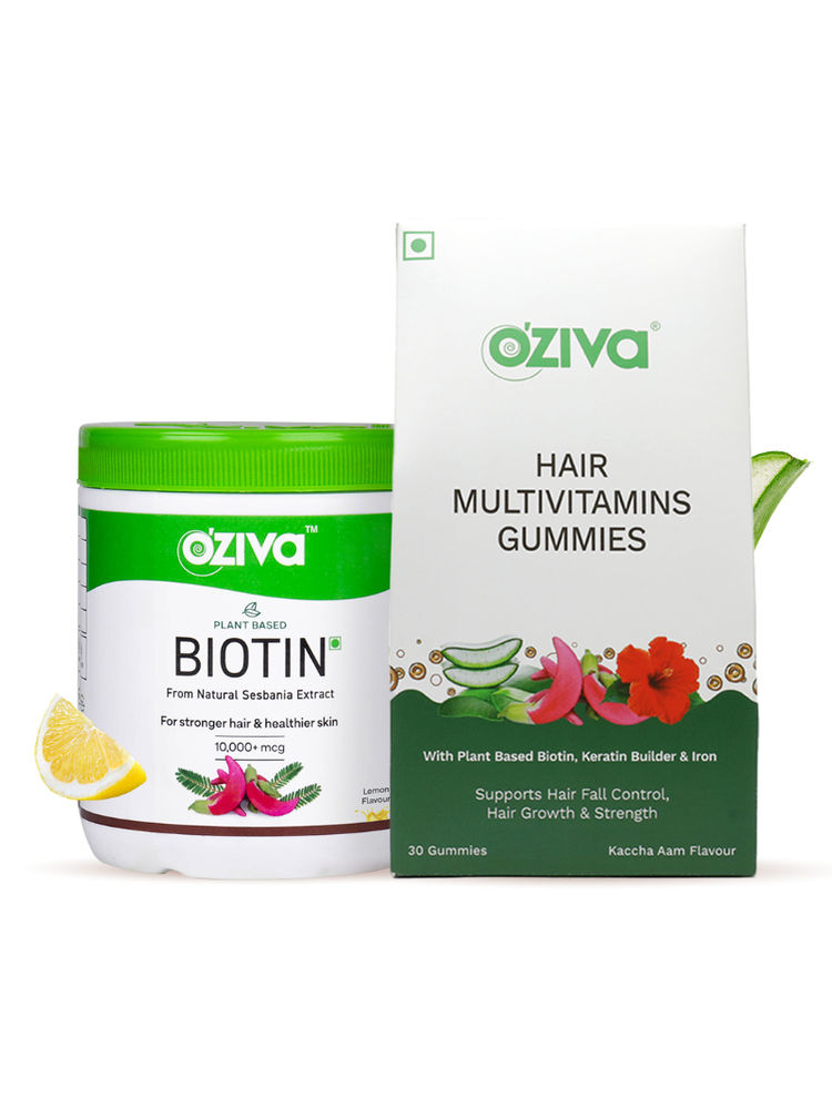 Oziva Biotin Hair Multivitamin Gummies For Hair Fall Control & Hair Growth Lemon Flavor-picture-24