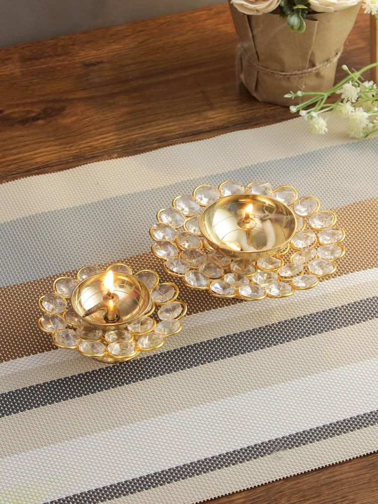 AAPNO RAJASTHAN Unique Handcrafted Crystal Diyas (Pack of 2)-image-23