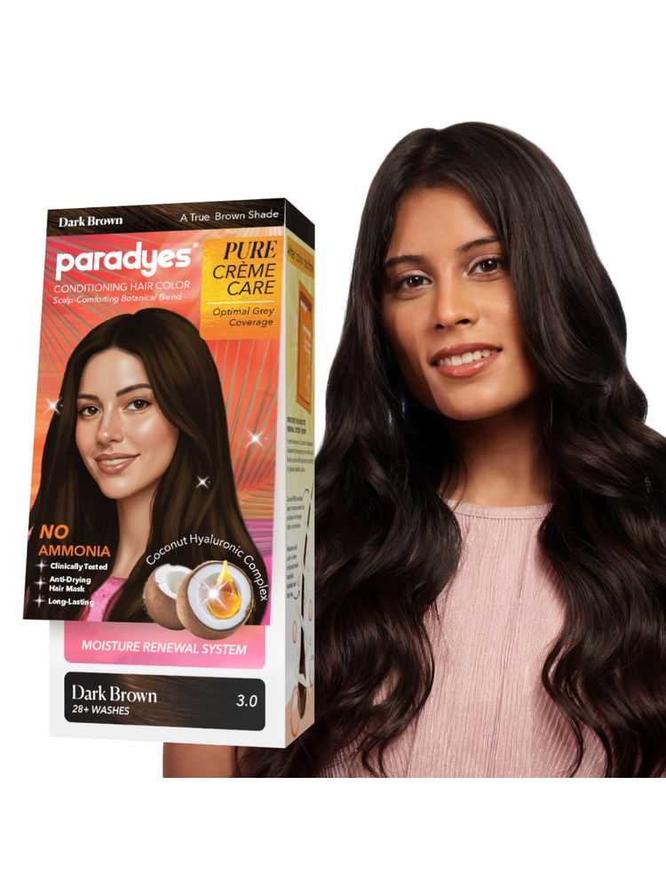 Paradyes Pure Creme Care No Ammonia Hair Color - Dark Brown 3.0