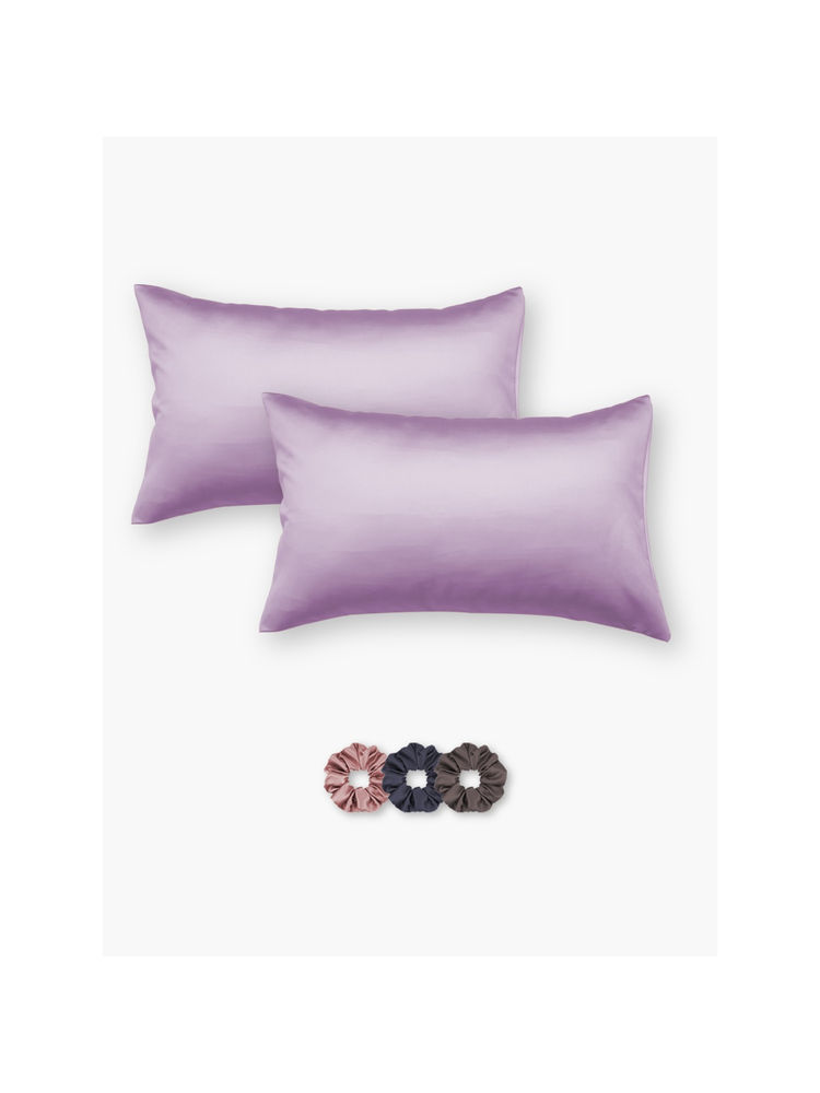 SEEVO Purple Satin Pillow Covers - 17 x 27 Inches (Set of 2) (Free Size)-image-15