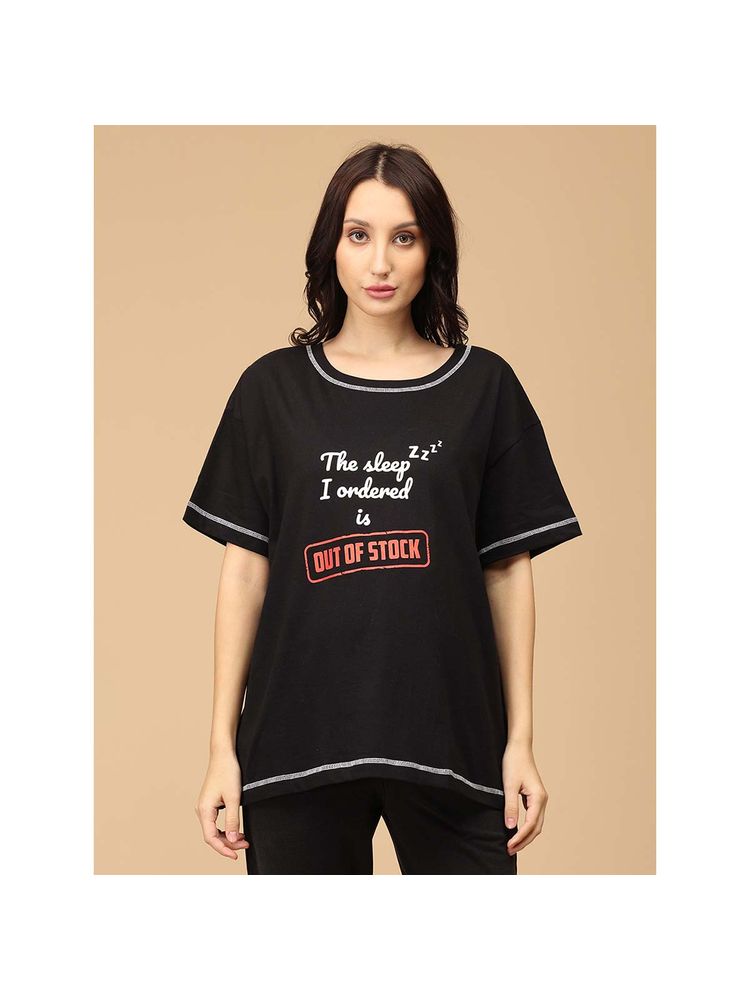 The Mom Store Black Out of Stock Oversized Maternity T-Shirt-picture-12