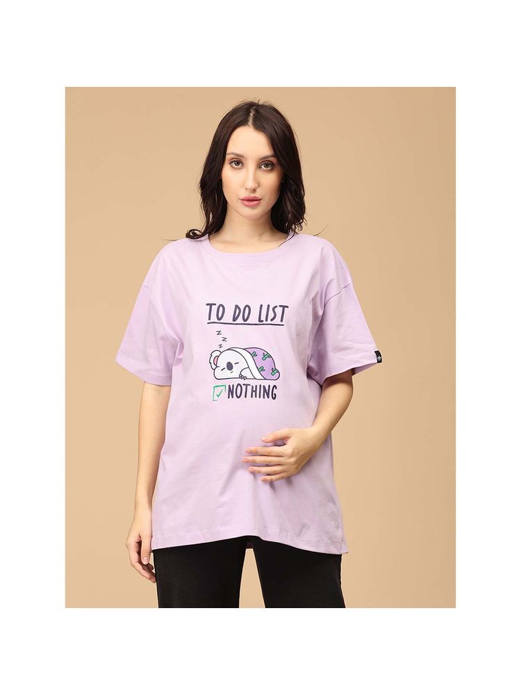 The Mom Store Purple To Do List Oversized Maternity T-Shirt-picture-22