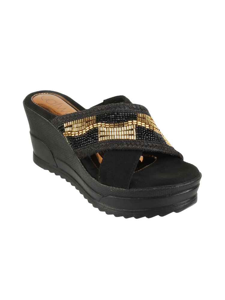 Catwalk Black Causal Women Wedges Heels-image-21