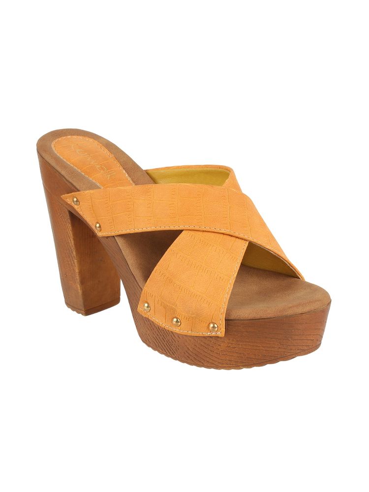 Catwalk Orange Causal Women Sandal Heels-picture-5