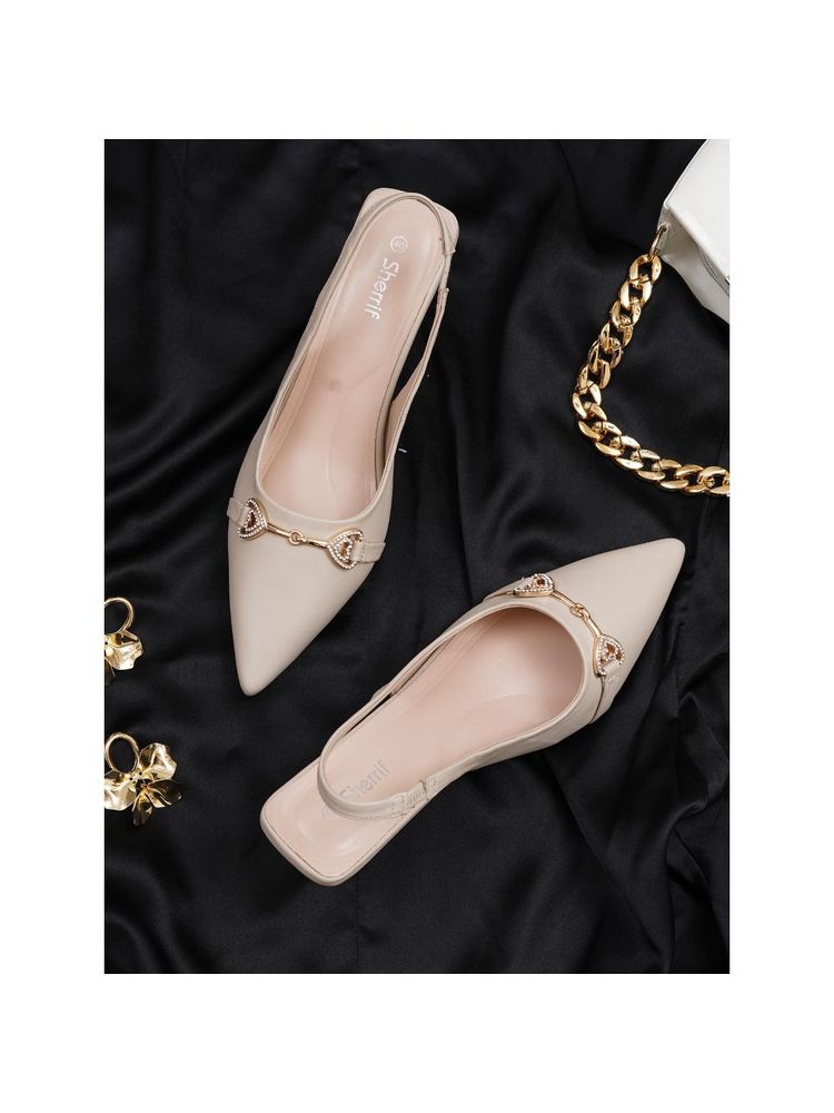 Sherrif Shoes Womens Stiletto Heel Sandals for Elegant Everyday Style - Cream-picture-17