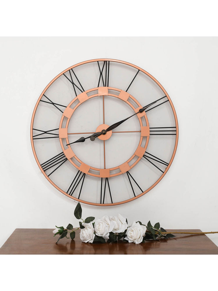 ARTYPILLAR 30In Iron Frame In Rose Gold Polish and Roman Number Dial Wall Clock-image-16