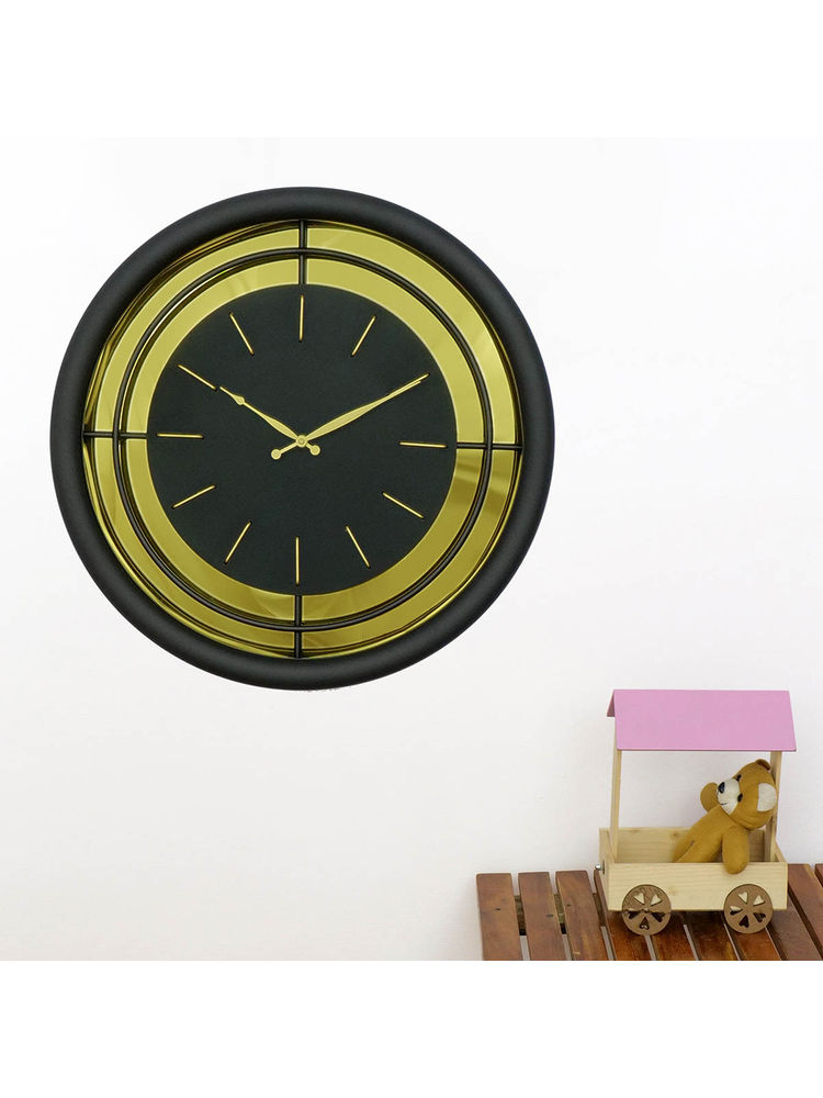 ARTYPILLAR Iron Moulding Frame with Iron Dial and Back Golden Mirror and Flat Glass Wall Clock-image-6