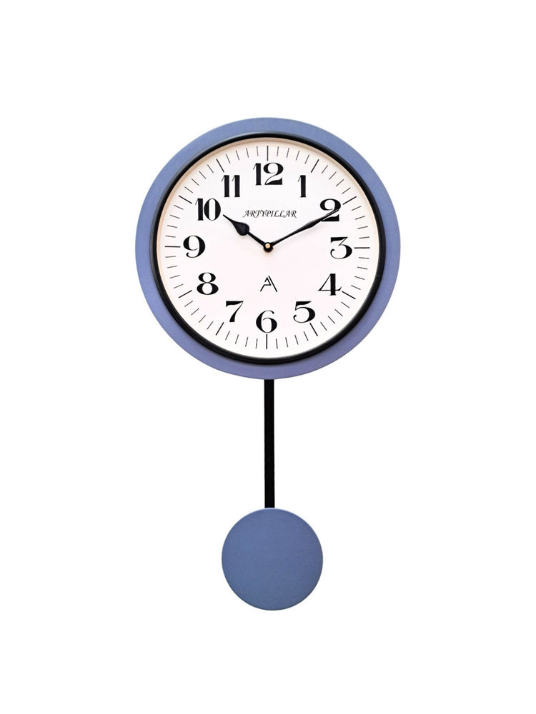 ARTYPILLAR 12X21In Wooden Frame Pendulum Wall Clock with 10In Dome Glass Dial-image-15