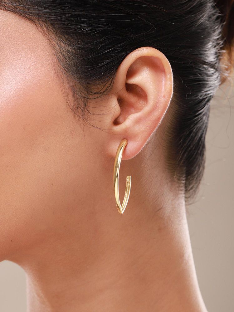 Voylla Trendy Golden Everyday Essentials Earrings Combo (Pack of 3)-picture-14