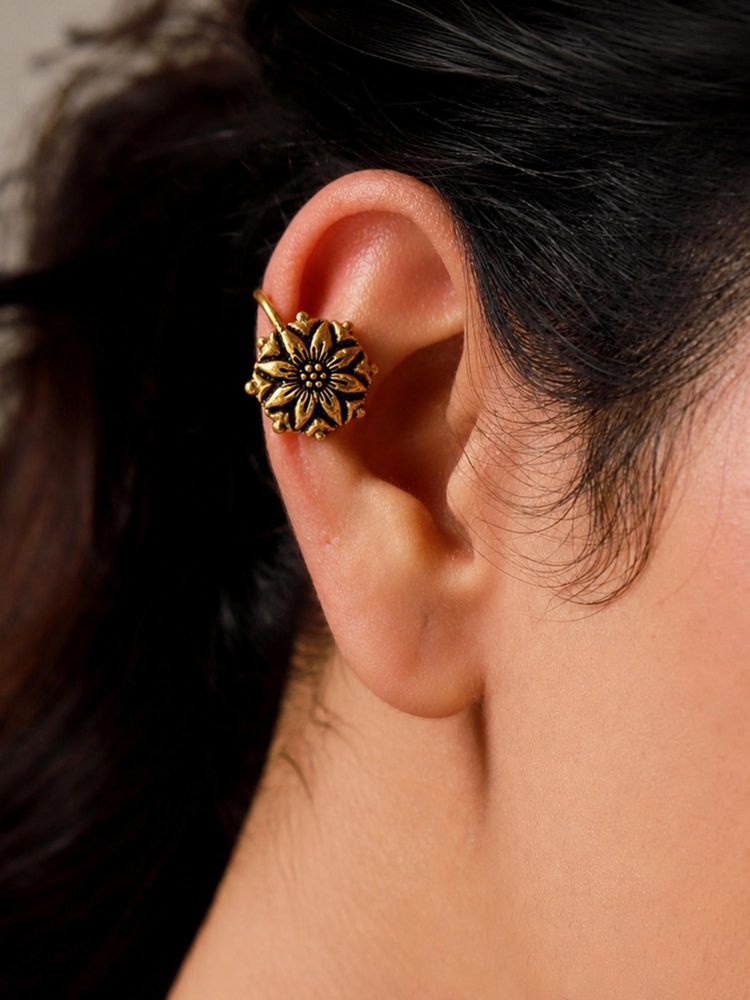 Voylla Kusum Gold Bloom Bugadi Earrings-picture-26