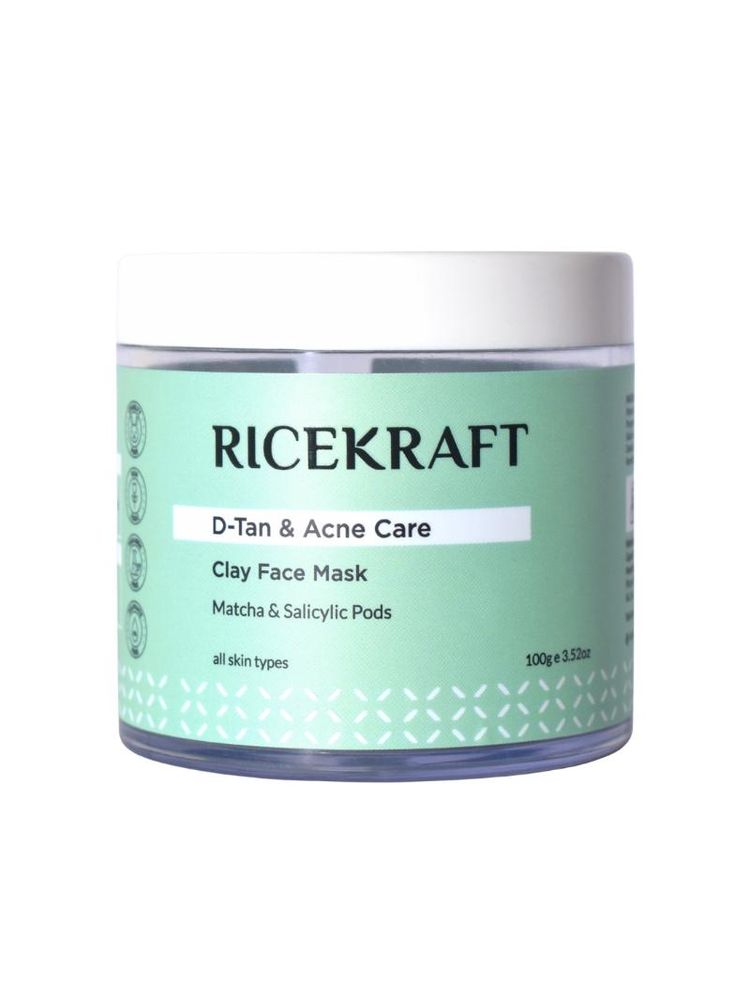 Ricekraft D-Tan & Acne Care Matcha Clay Face Mask With Rice & Salicylic Acid Pods-image-31
