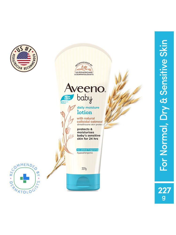 Aveeno Baby Daily Moisture Lotion | Oatmeal Face & Body Moisturizer for Dry, Itchy & Sensitive Skin