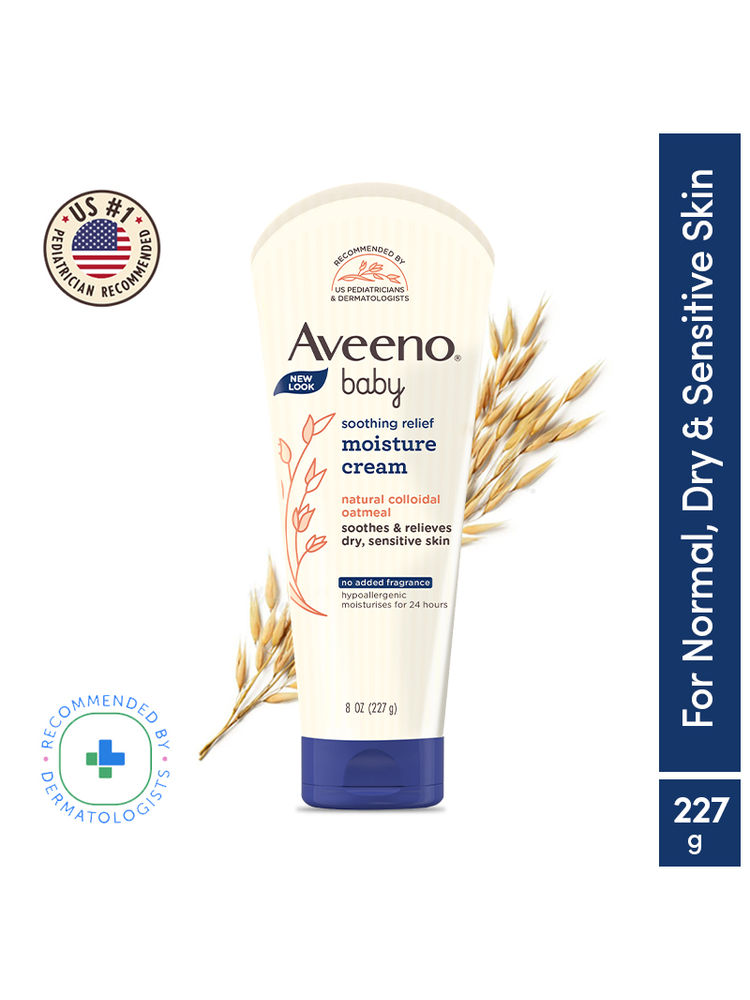 Aveeno Baby Soothing Relief Face & Body Moisture Cream | Oatmeal for Dry, Sensitive & Gentle Skin