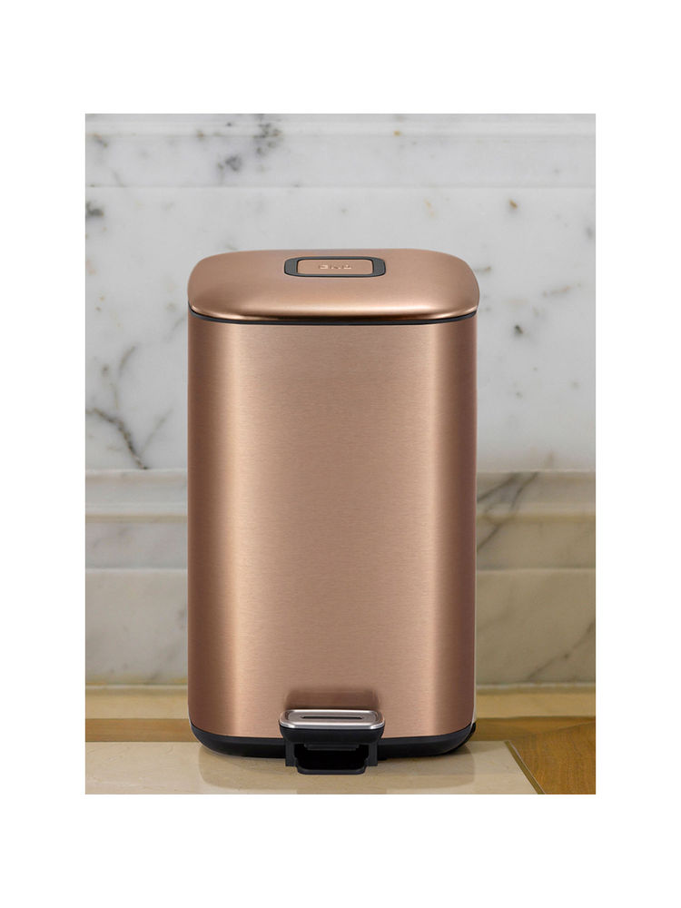 OBSESSIONS Stainless Steel Step Dustbin with Deodorizer Compartment, 12 Litres, Bronze Copper-picture-27