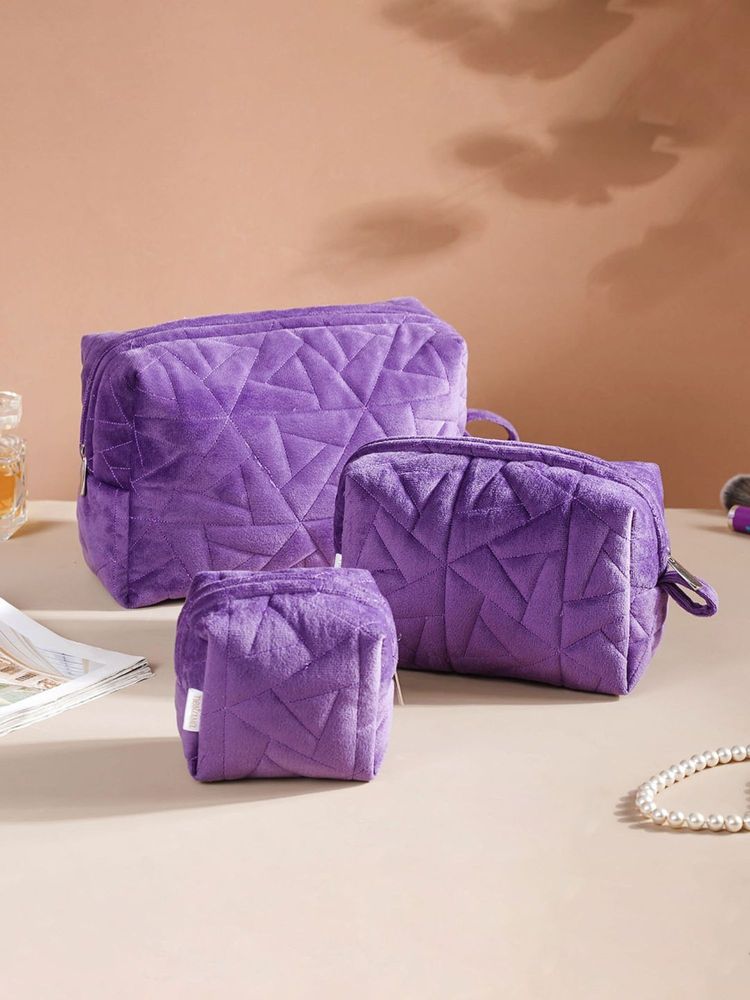 Nestasia Plum Purple Cosmetic Bag Set of 3-picture-4