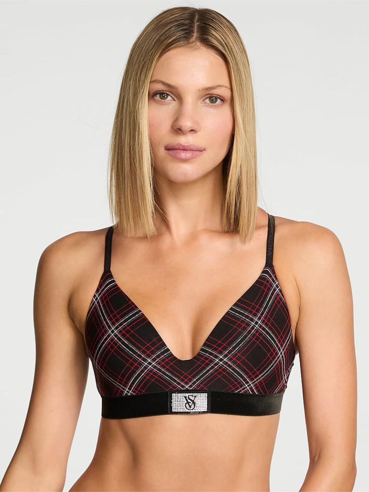 victoria's secret intimates Victoria's Secret Brown Checks Wireless Lightly Padded Bra-picture-14