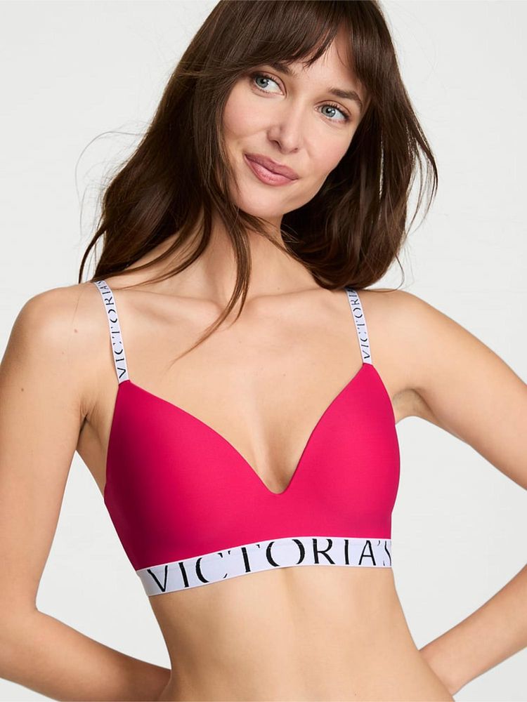 Victoria's Secret Magenta Solid Wireless Lightly Padded Bra-image-19