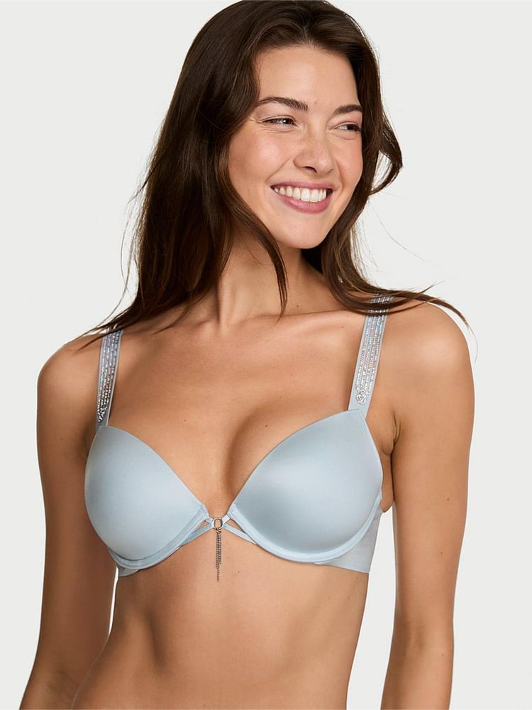 victoria's secret intimates Victoria's Secret Blue Solid Underwired Heavily Padded Bra-picture-34