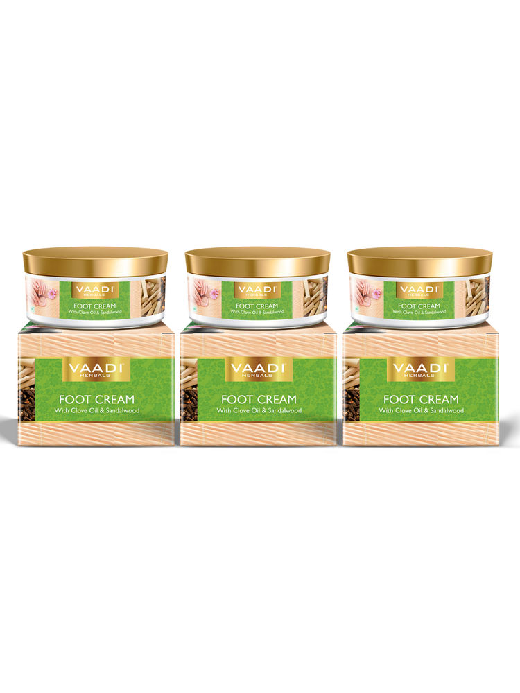 Vaadi Herbals Value Pack Of 3 Foot Cream With Clove Oil & Sandalwood