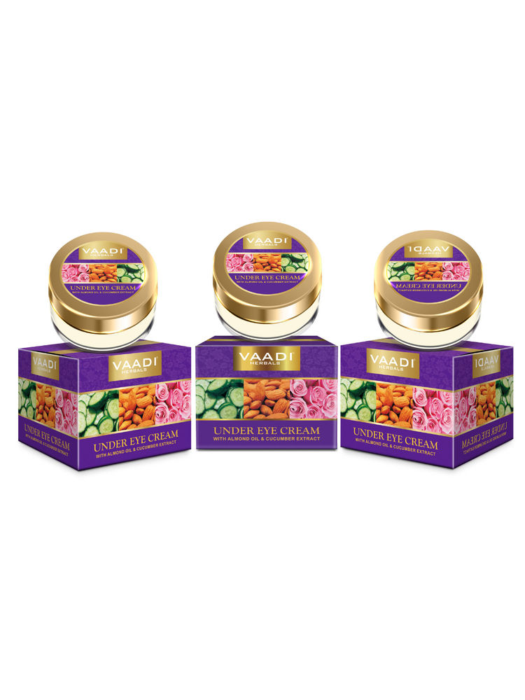 Vaadi Herbals Value Pack Of 3 Under Eye Cream - Almond Oil & Cucumber Extract-picture-0