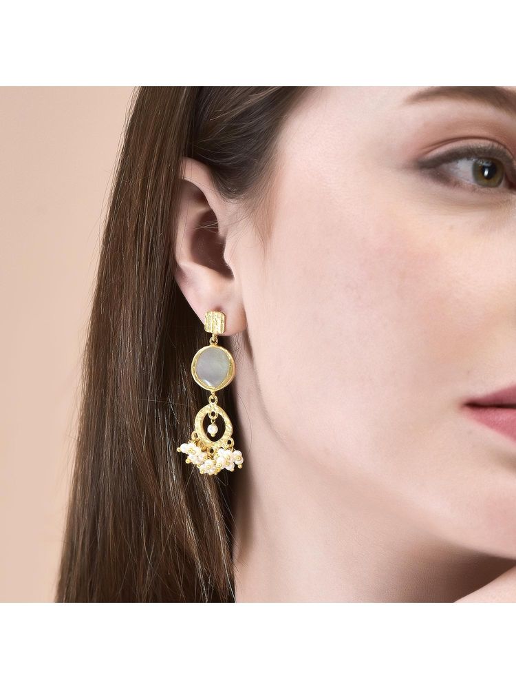 Amaltaas White Stunning Pearl Drop Earrings-image-10