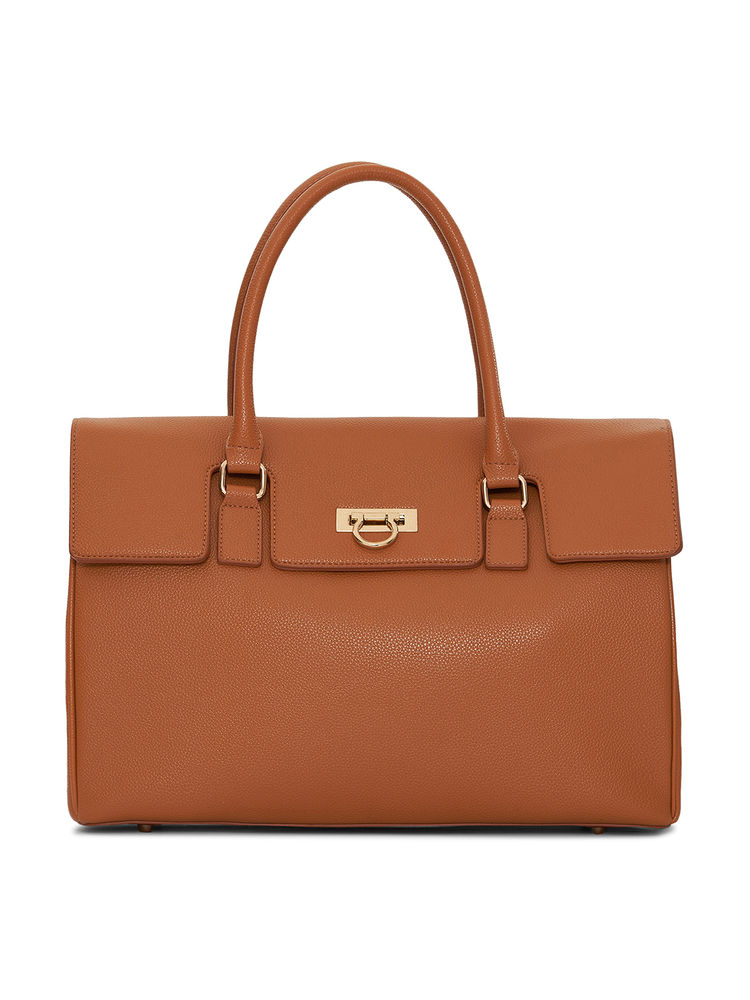 MIRAGGIO Women Tokyo Handbag with Detachable Sling Strap Brown (L)-image-8
