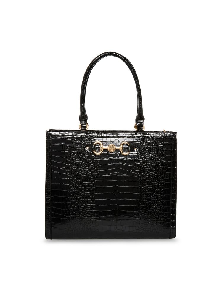 Anne Klein Black Textured Shoulder Bag with Detachable Strap-picture-38
