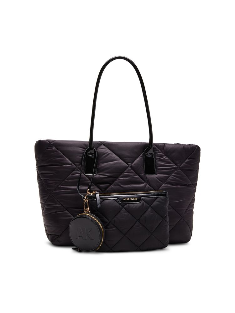 Anne Klein Black Solid Shoulder Bag with 2 Pouch (Set Of 3)-picture-11