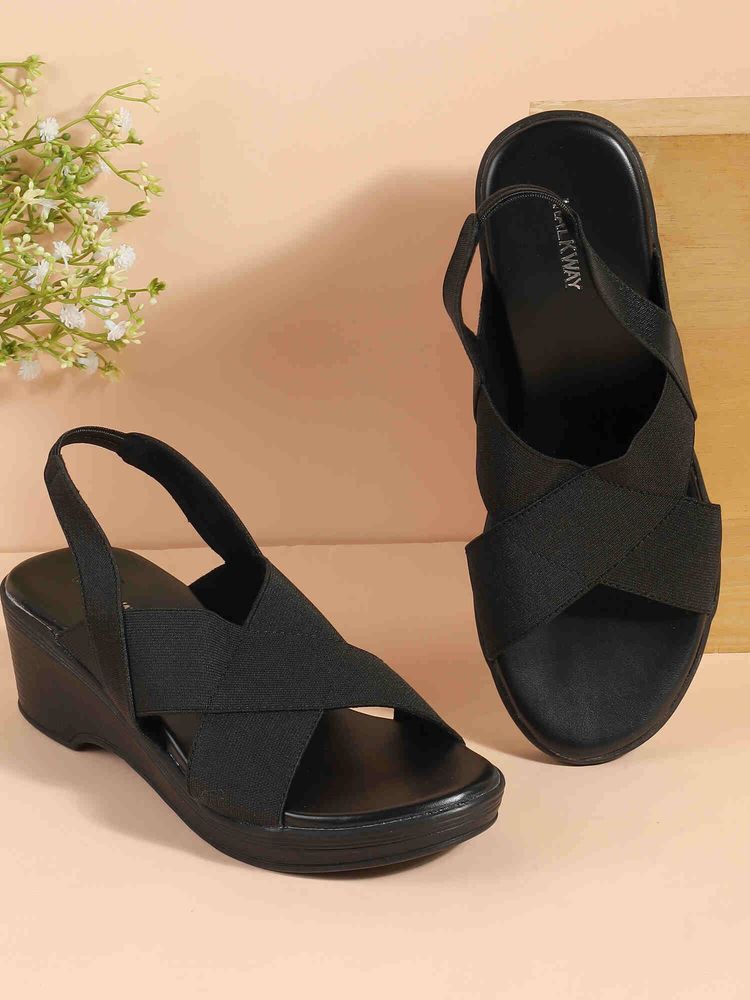 Walkway Women Black Block Heels-image-5