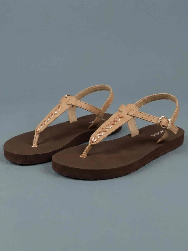 Mochi Women Beige Sandals-image-49