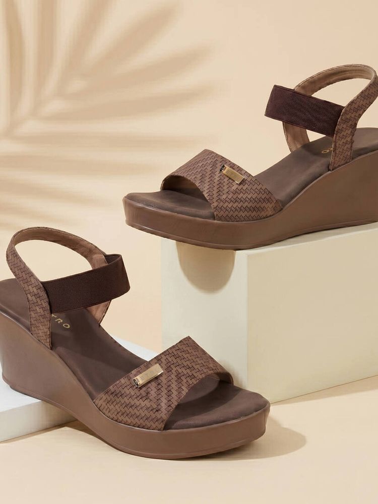 Metro Women Brown Casual Wedges Heels-picture-26