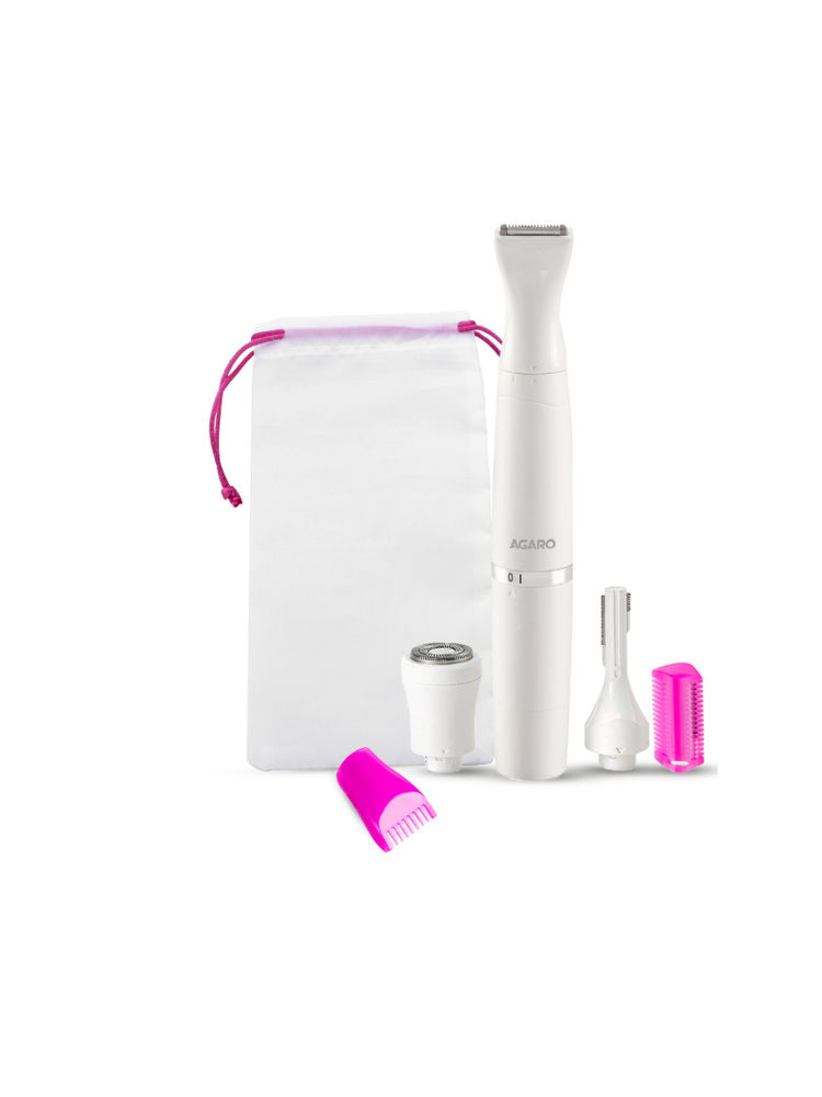 Agaro 2107 Rechargeable Multi Trimmer For Women, Eyebrow, Underarms And Bikini Trimmer, White