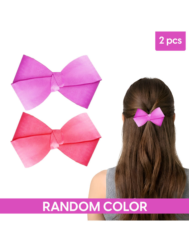 Matra Bow Hair Clips Alligator Satin Coquette Barrette Bowknot Silk Ribbon - Pack Of 2-image-17