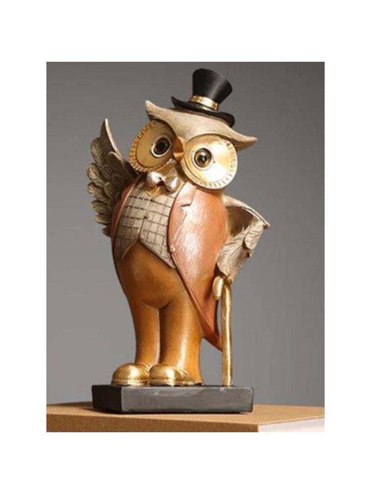 Smokey Cocktail Charming Owl Decorative Piece Brown-image-17