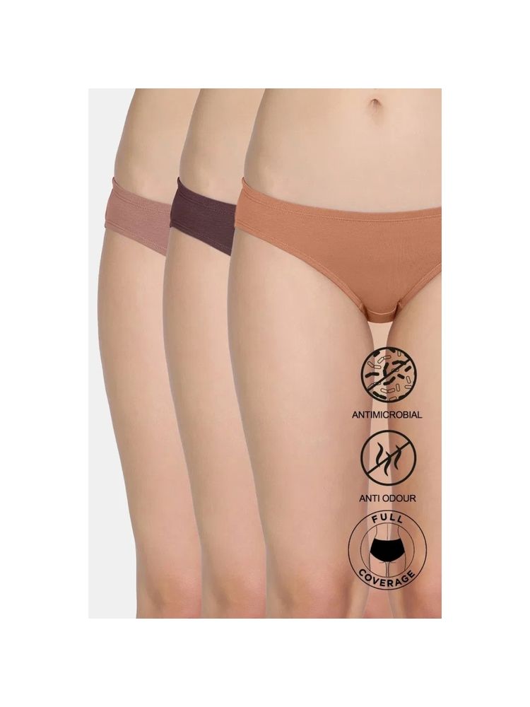 Zivame Multi-Colour Low Rise Full Coverage Bikini Panty (Pack Of 3)-picture-20