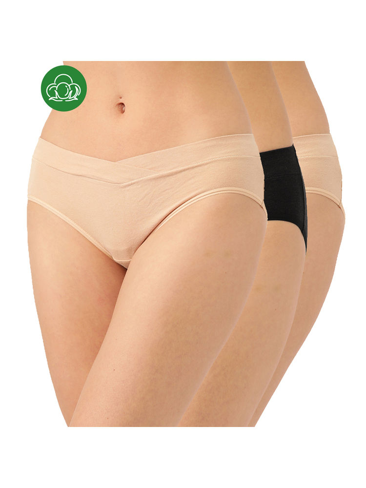 Inner Sense Women's Organic Cotton Antimicrobial Maternity Panty (pack Of 3) - Multi-Color-picture-13