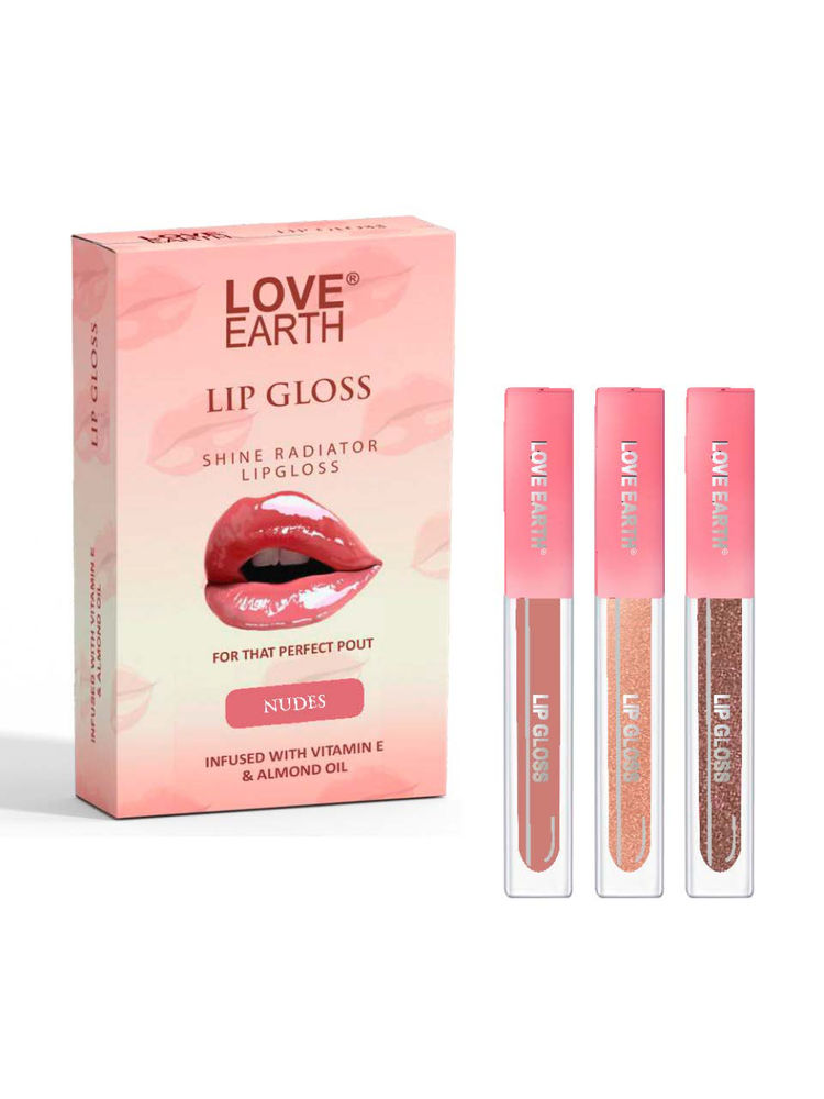 Love Earth Liquid Lip Gloss Nudes - Pack of 3-image-30