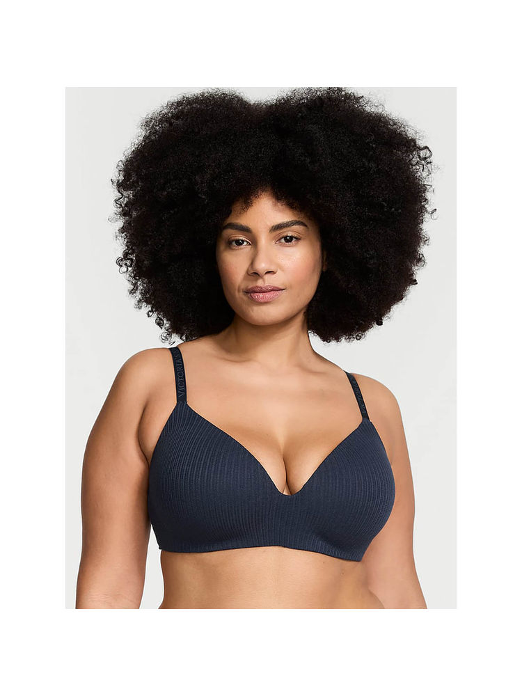 victoria's secret intimates Victoria's Secret Women Navy Blue The T-shirt Lightly Lined Pointelle T-shirt Bra-picture-35